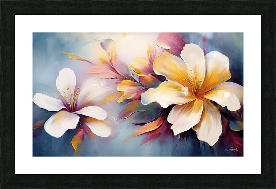 tropical white poppy Picture Frame print