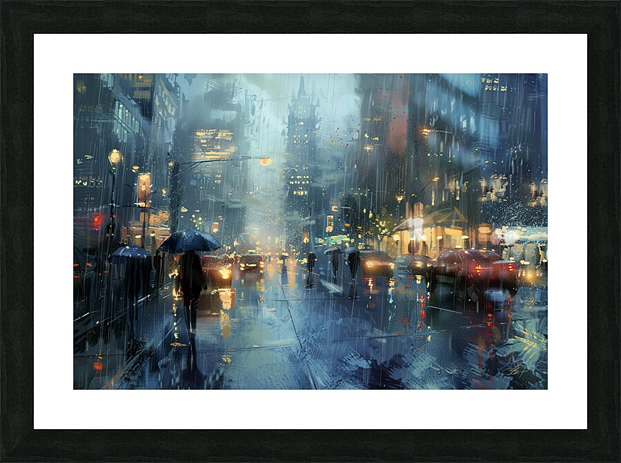 rainy day in the big city Picture Frame print