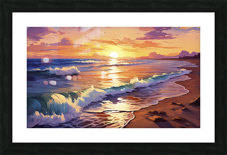 sunrise on the beach Picture Frame print