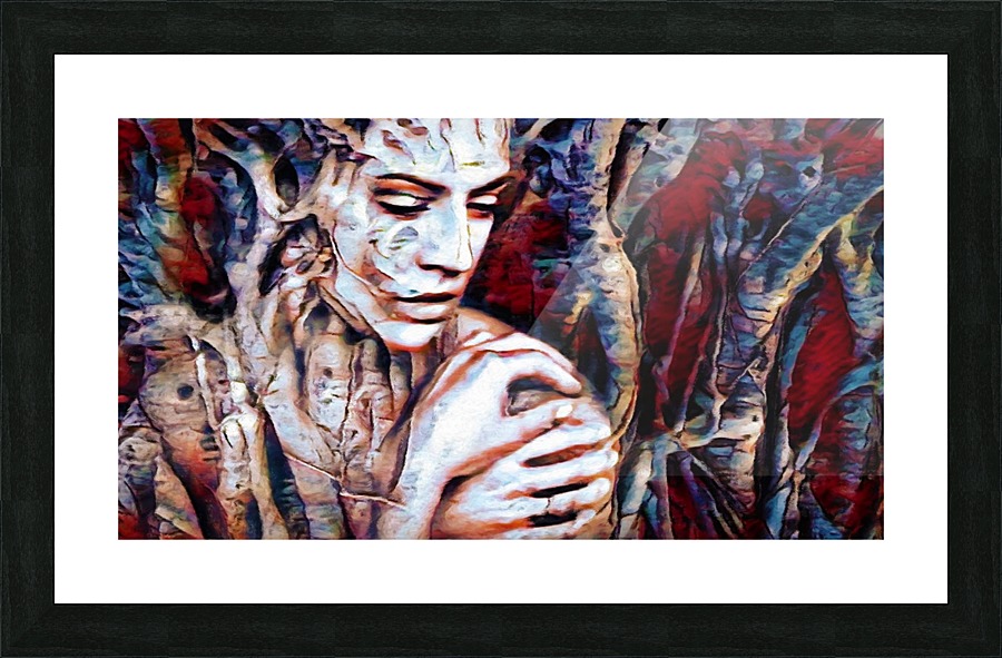 Roots Shaped Woman Picture Frame print