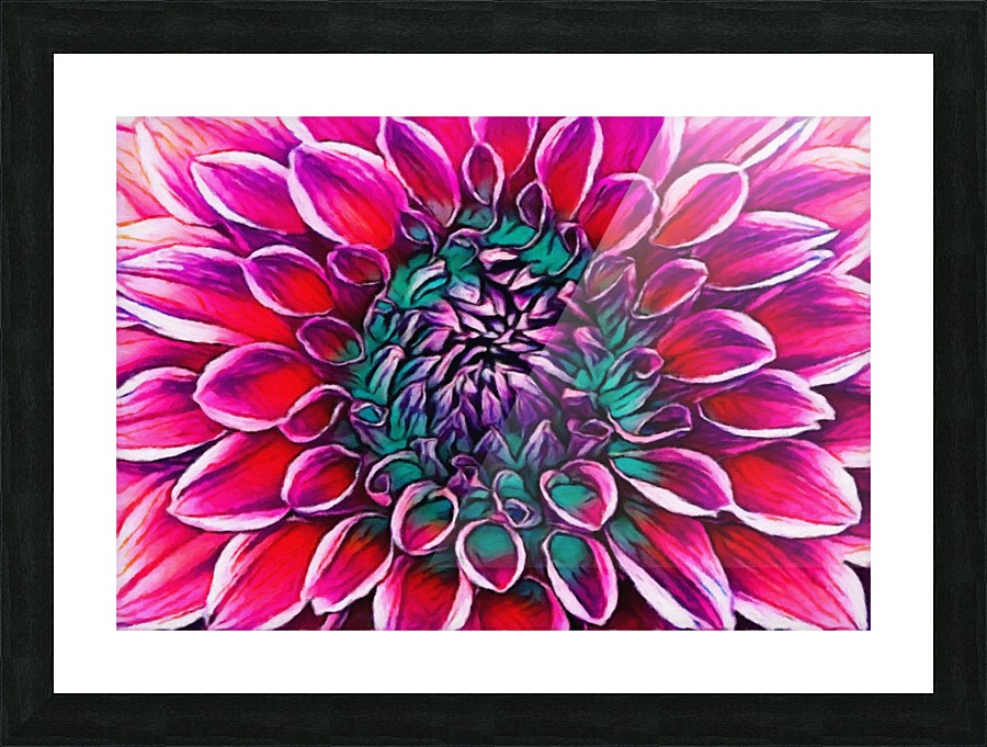 Red flower and Green Impression et Cadre photo