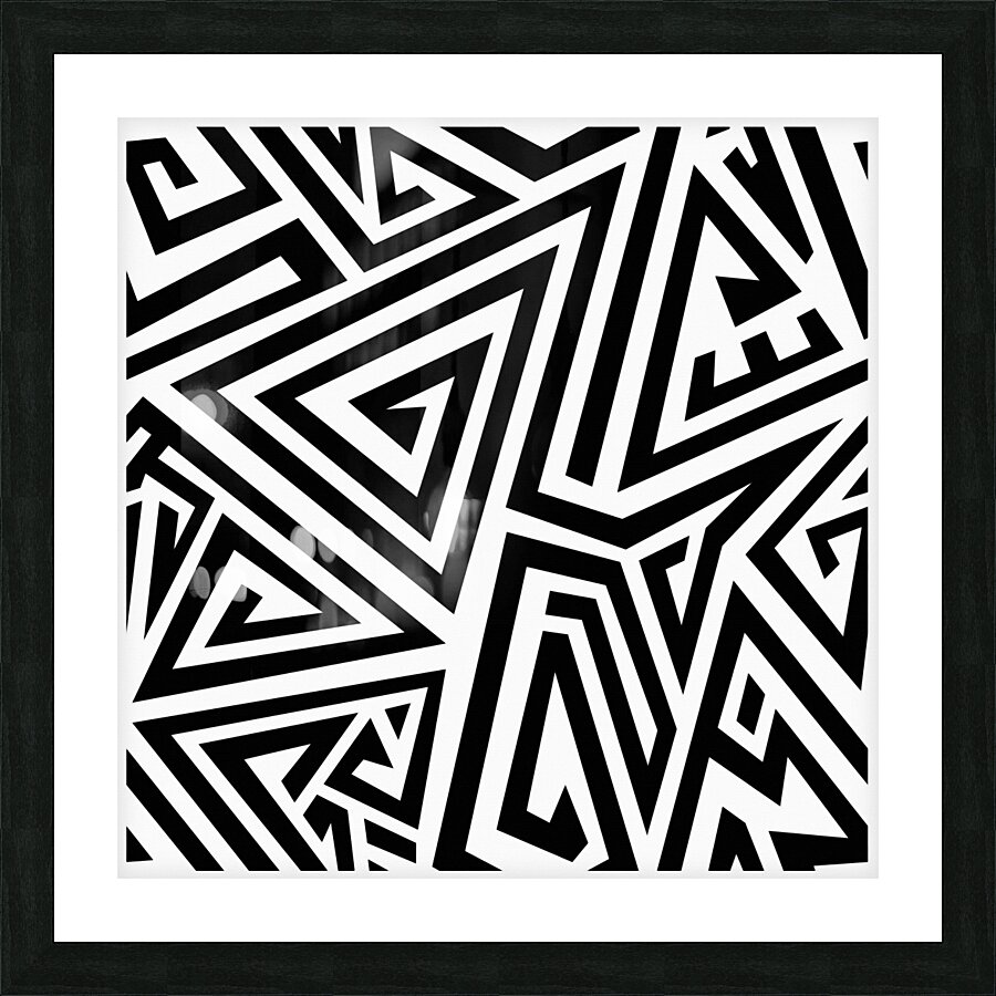 LINES E BW Picture Frame print