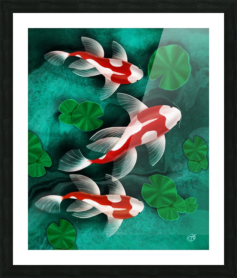 red White Goldfish Picture Frame print