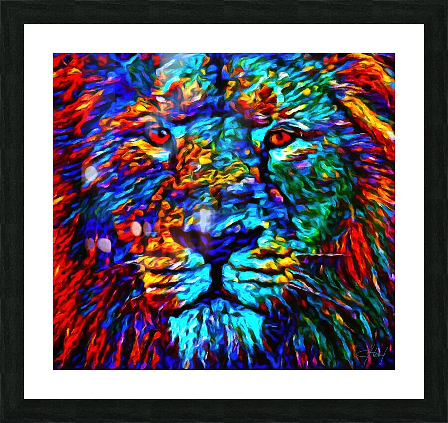 Lion Color Face Painting Picture Frame print