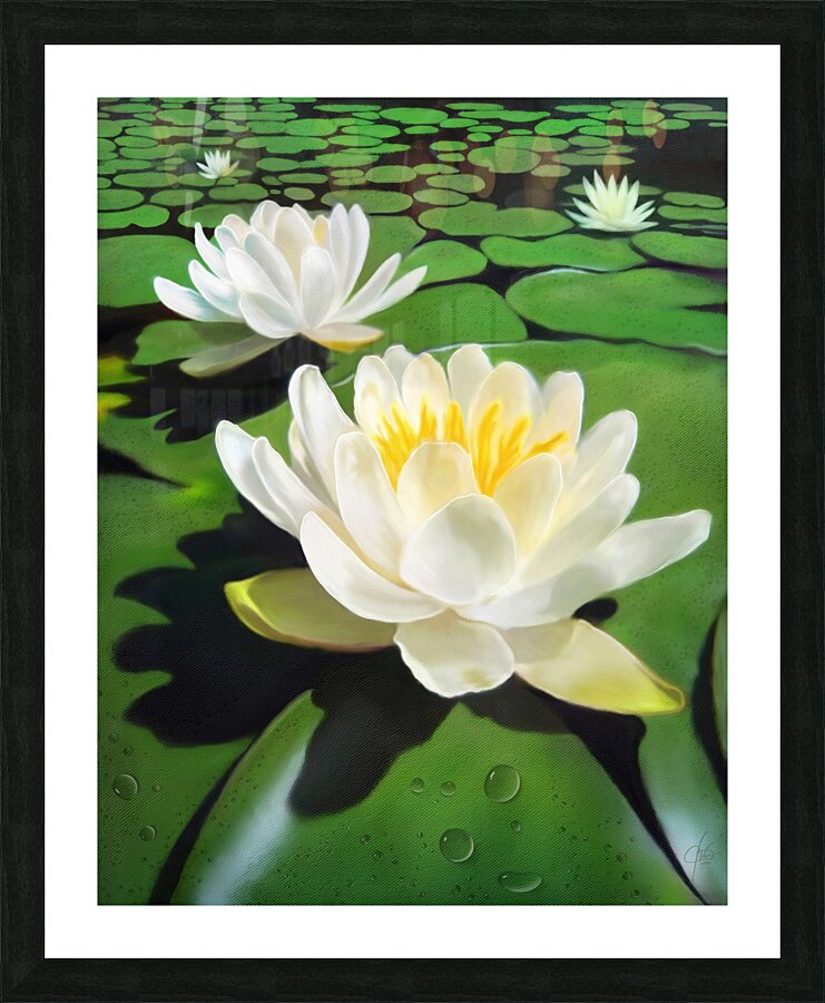 Water Lily Painting Picture Frame print