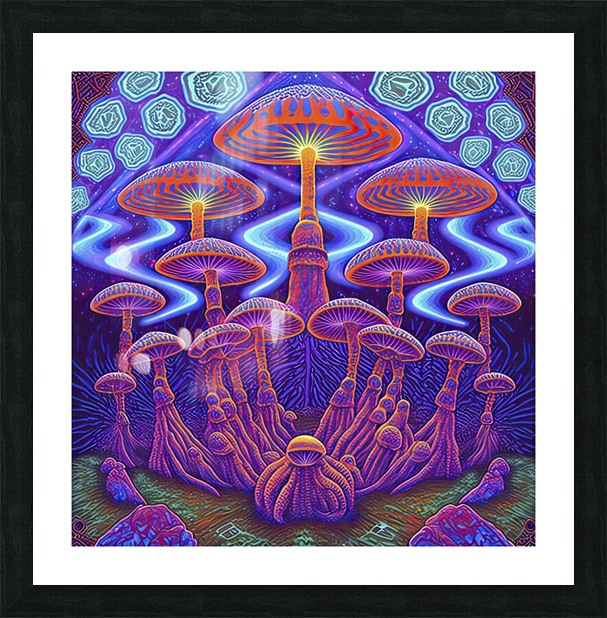 fluorescent mushrooms Cadre photo