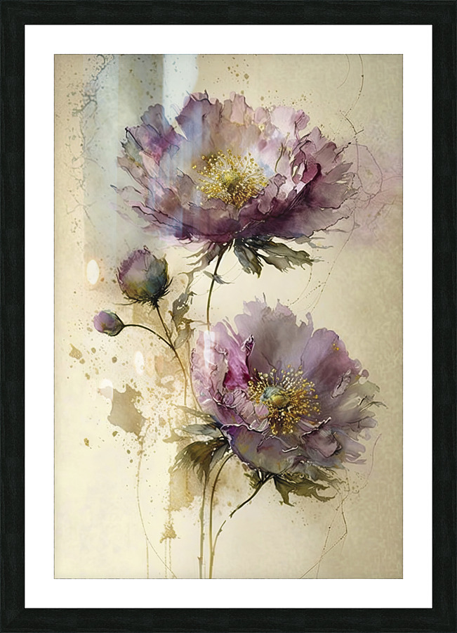 purple vintage flowers Impression et Cadre photo