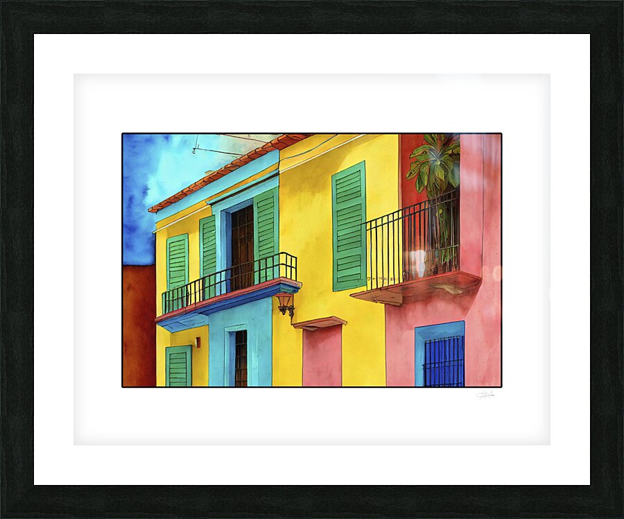 tropical island colors Picture Frame print