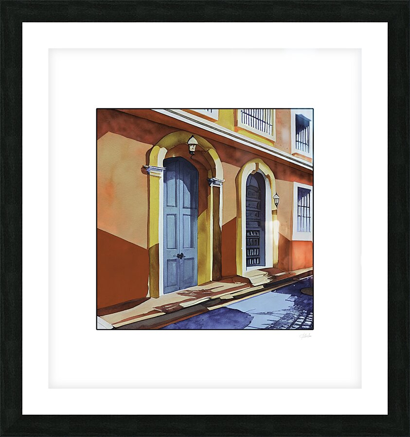 tropical street Picture Frame print