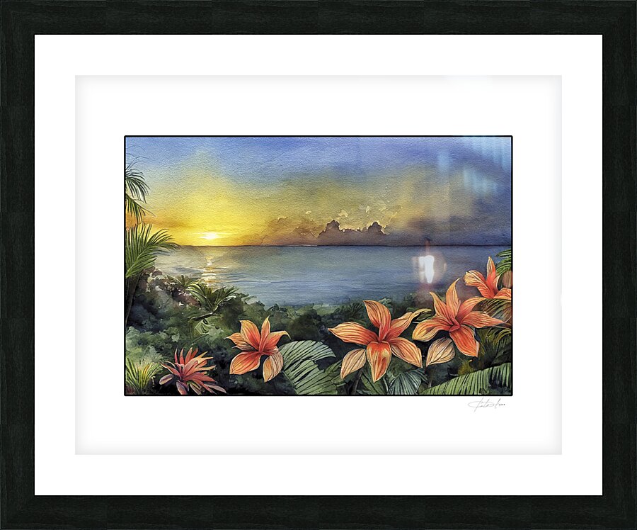 Flowers on the Beach Picture Frame print