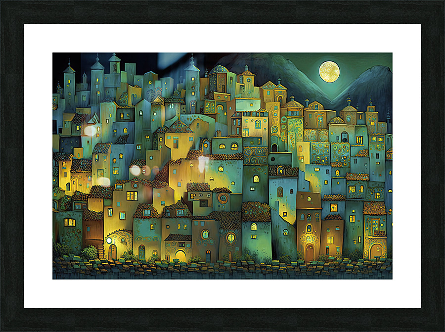 night in the neighborhood Picture Frame print