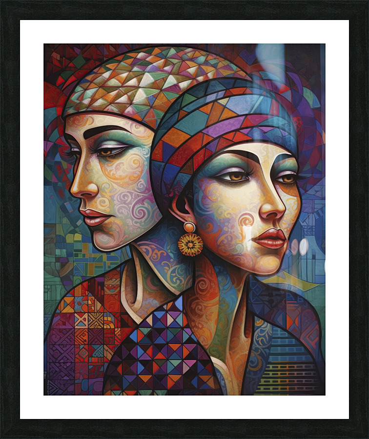 women s with headscarf IV Picture Frame print