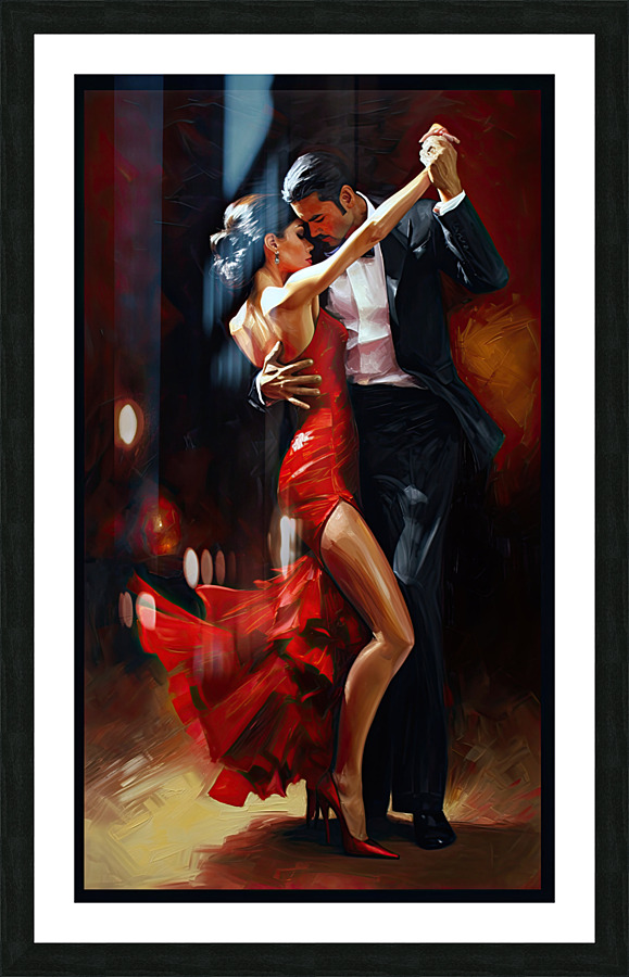 tango dancers Picture Frame print