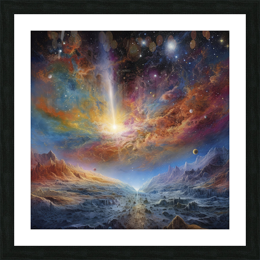 planet and universe Picture Frame print