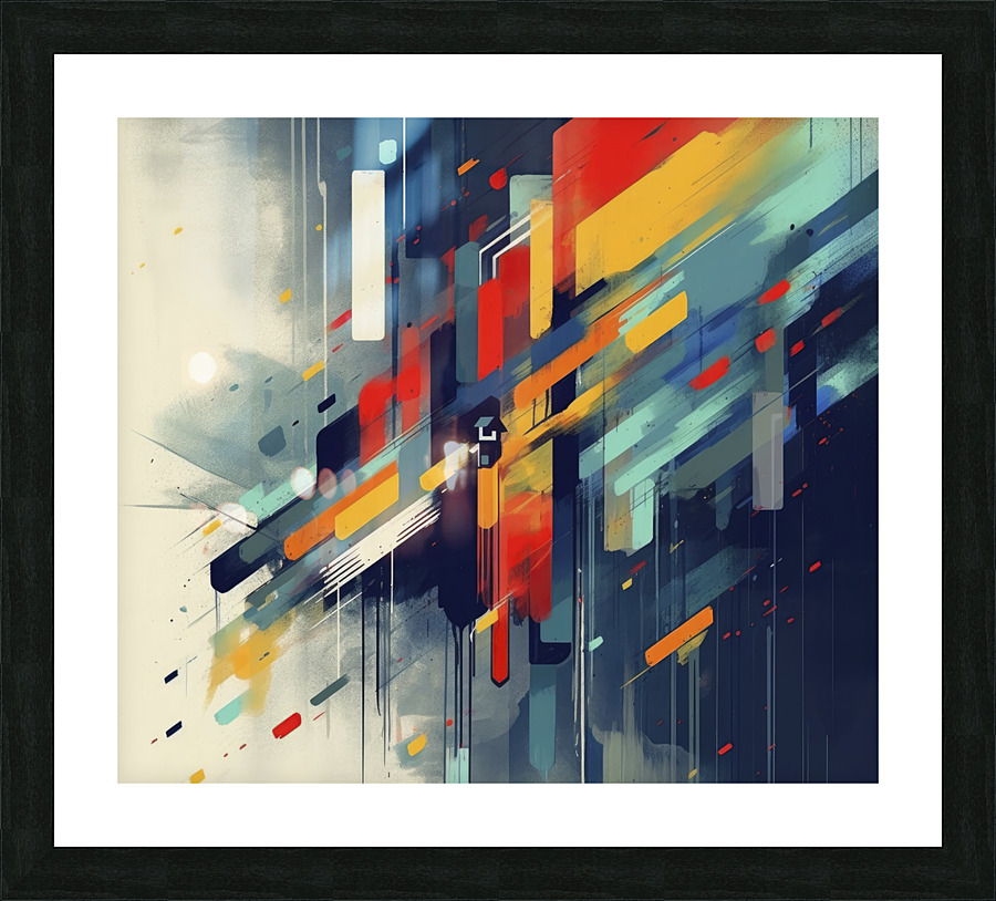 abstract linear colors Picture Frame Printing