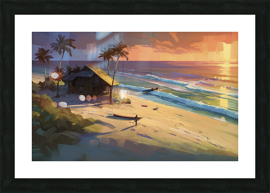 tropical beach house concept Picture Frame print