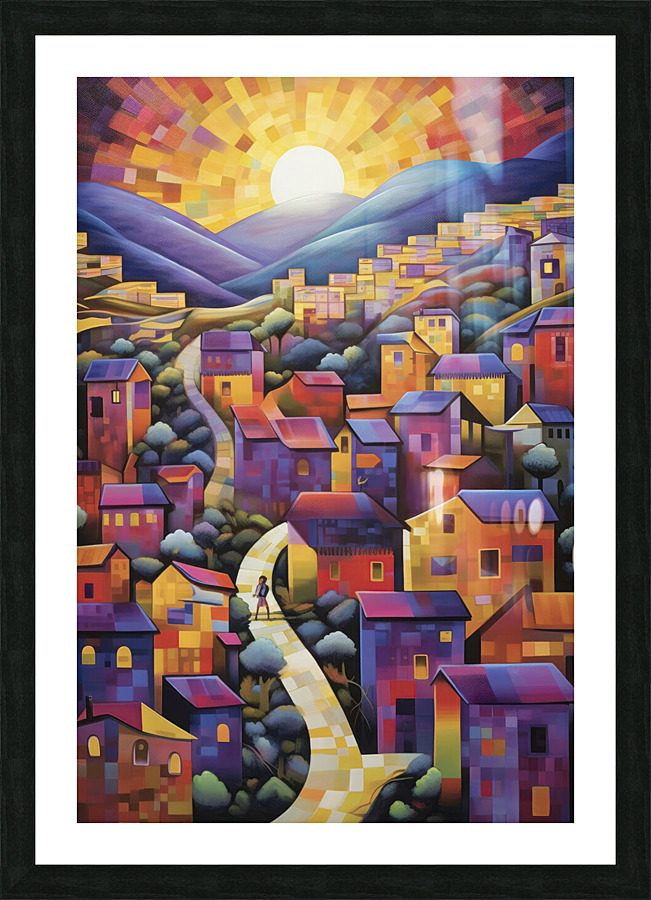 houses on the hill Picture Frame print