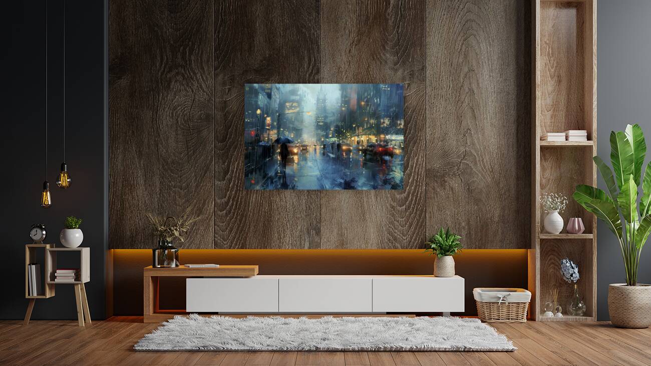 rainy day in the big city Reproduction