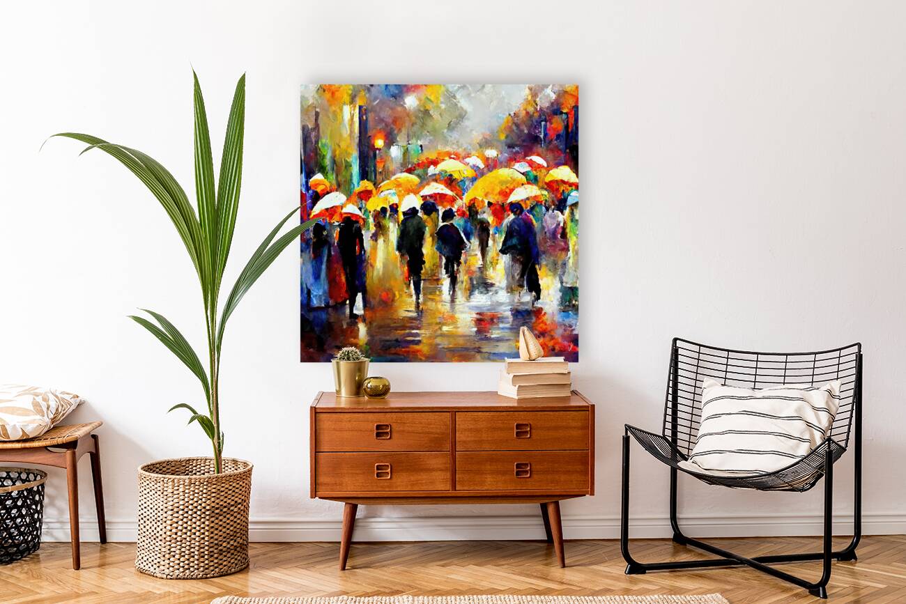 downpour of umbrellas Reproduction