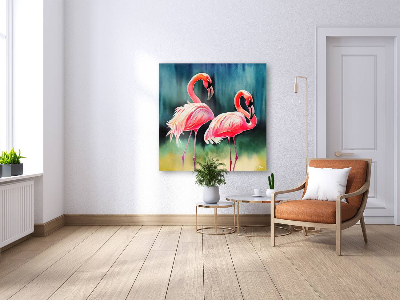 flamingos in the water Reproduction