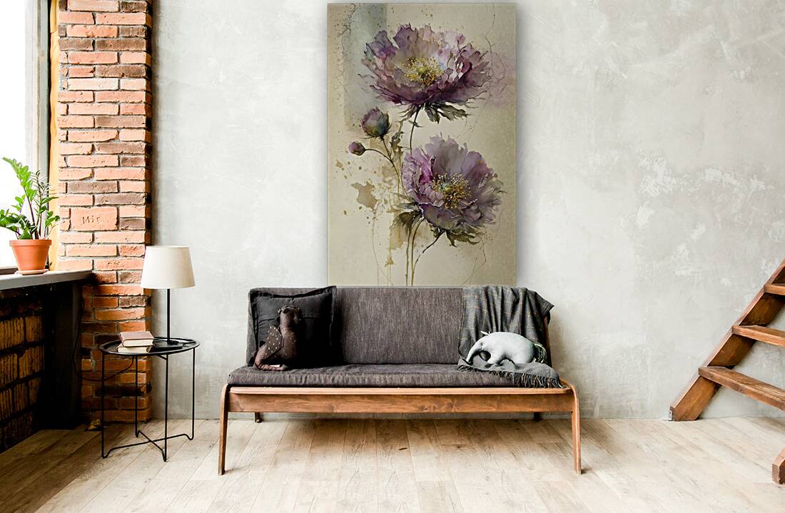 purple vintage flowers Reproduction