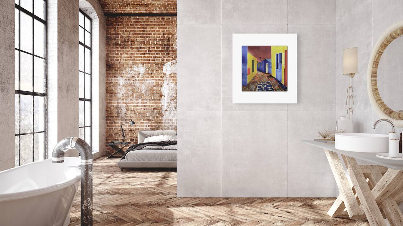 tropical town street Reproduction