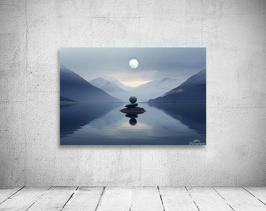 when the moon looks at the rock Wall Preview