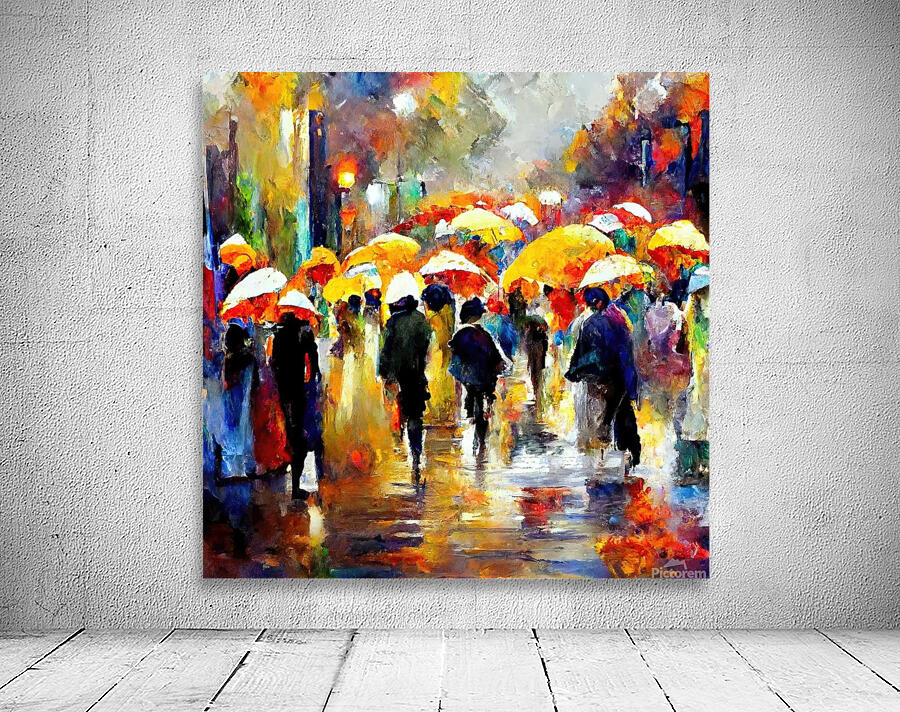 downpour of umbrellas Wall Preview