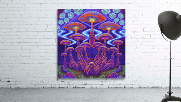 fluorescent mushrooms Wall Preview