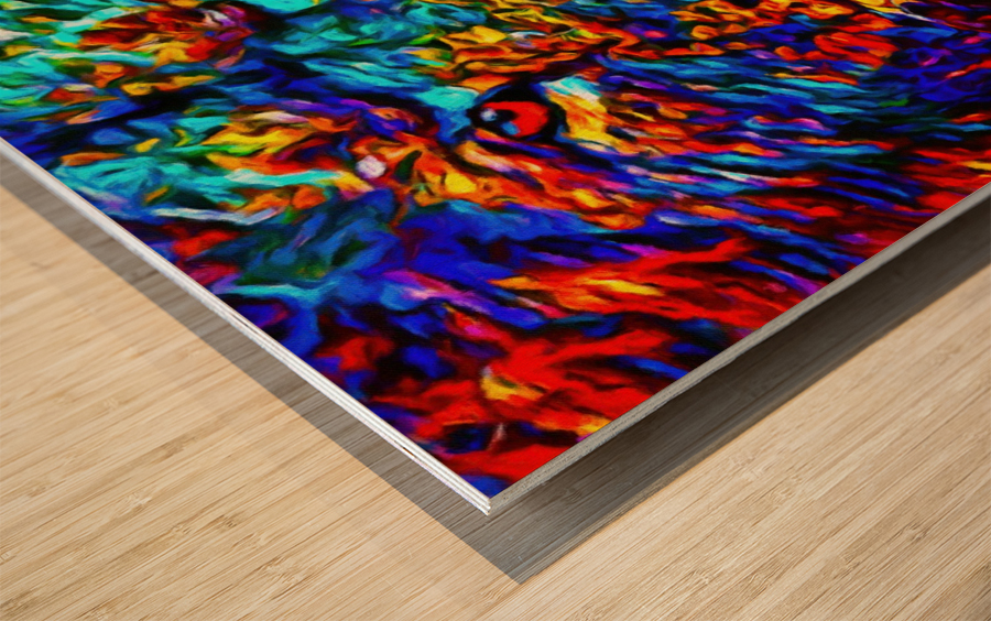 Lion Color Face Painting Wood print