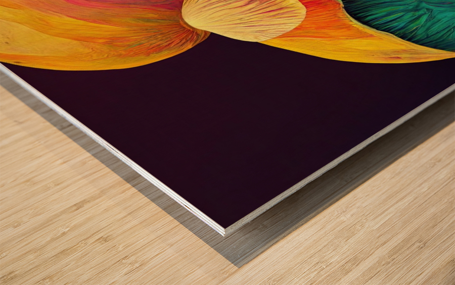 colored mushrooms Impression sur bois