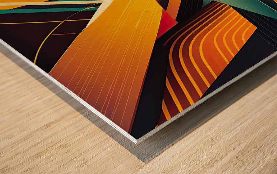 lines colors art Impression sur bois