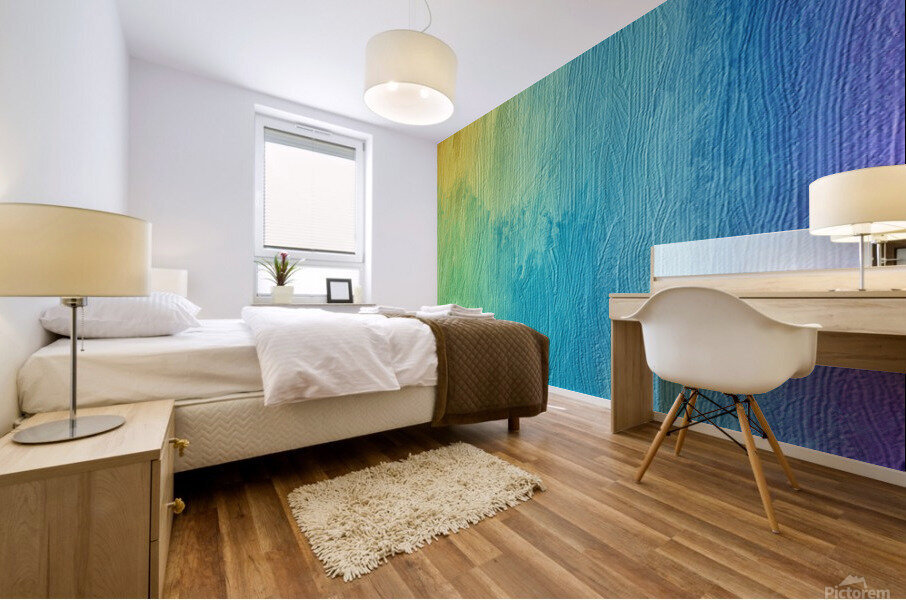 Abstract rainbow painting Mural print