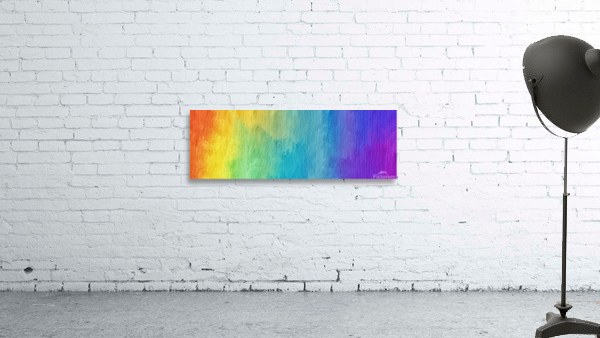 Abstract rainbow painting Wall Preview