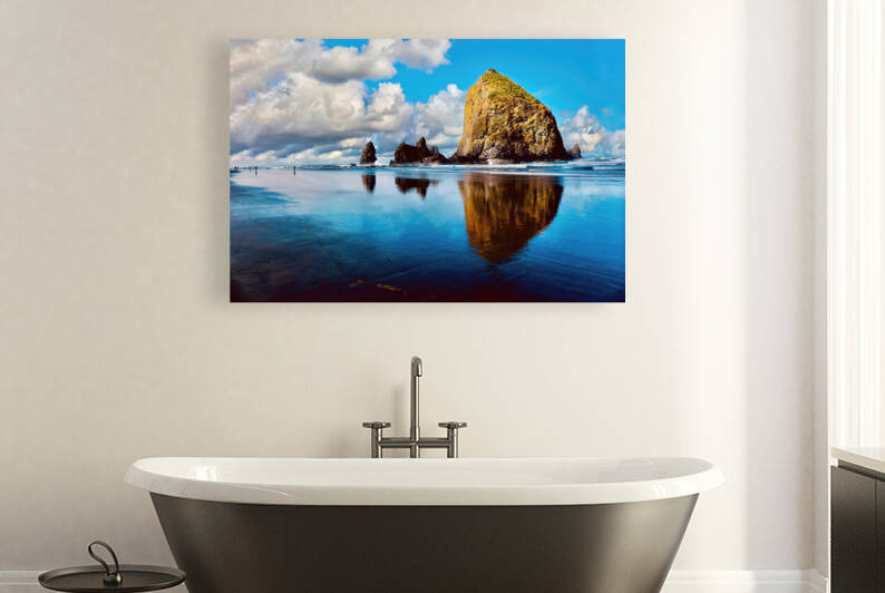 Haystack Rock Cannon Beach Oregon by Fred J Bivetto