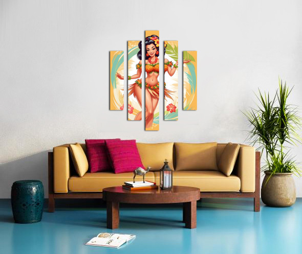 HAWAIIAN HULA GIRL by paolo85 Wall Art