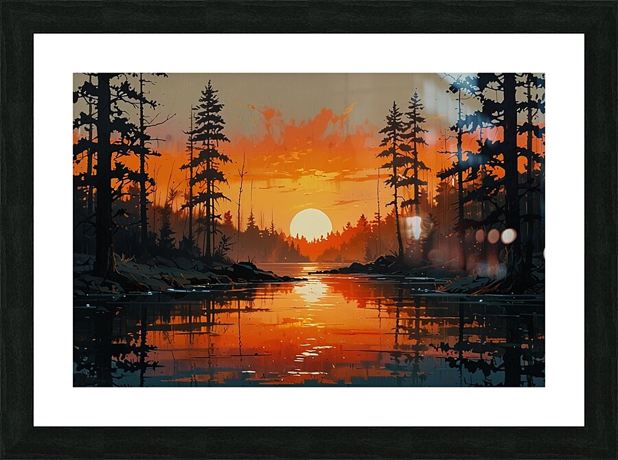 Serene Sunset Reflection Picture Frame print
