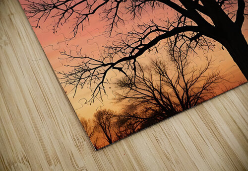 Silhouetted Serenity - Tree at Sunset rihab bahammou puzzle