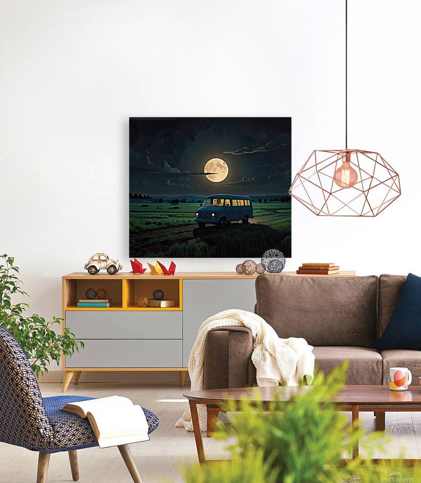  Van Under a Full Moon wall art Reproduction