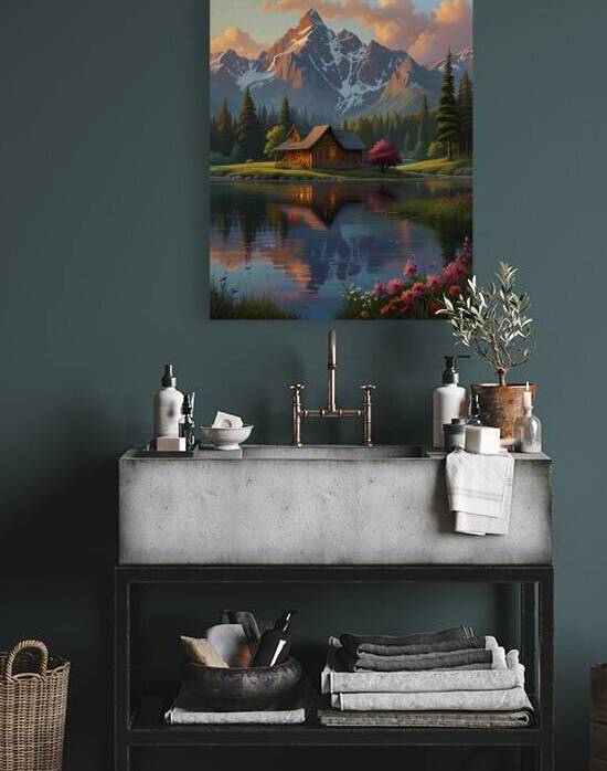 Tranquil Mountain Retreat wall art by rihab bahammou
