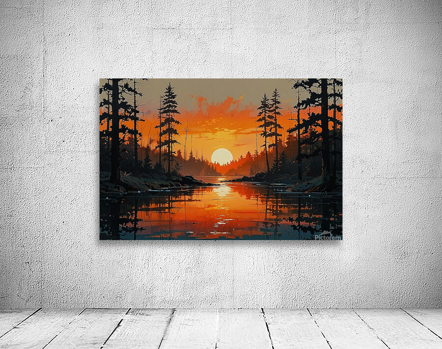 Serene Sunset Reflection Wall Preview