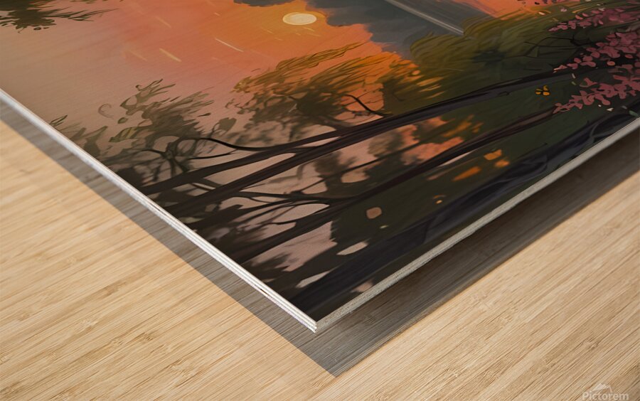 Serene Nature Art Wood print