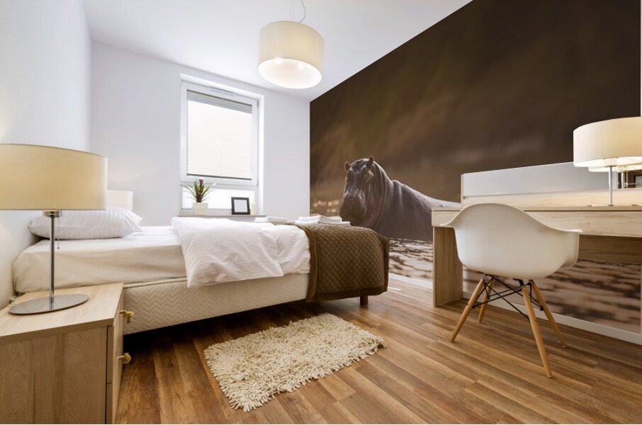 Hippo Hour Mural print