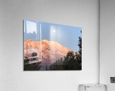 March Full Moon Over Mount Shasta Acrylic Print