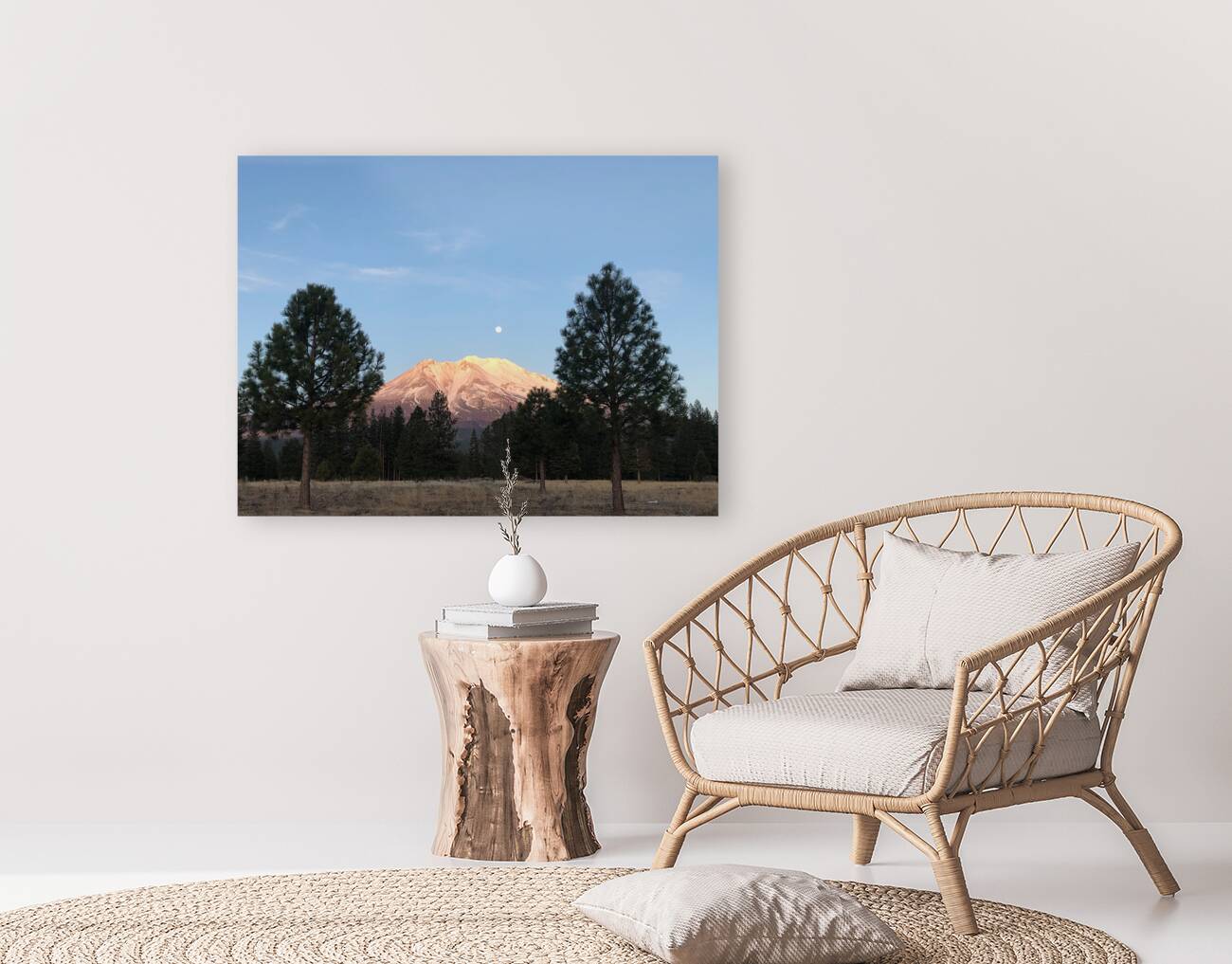Mount Shasta and Trees Reproduction