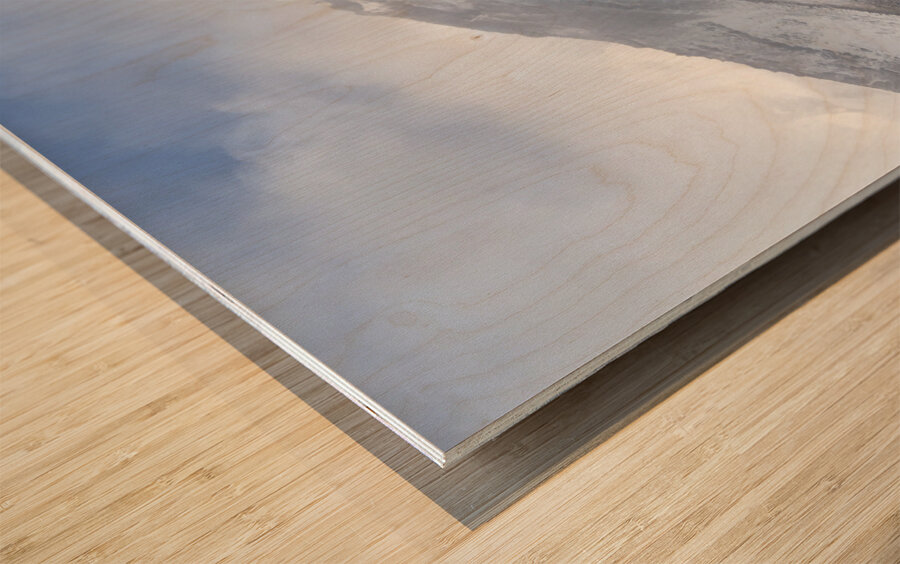 Mount Shasta First Snow with Blue Sky Wood print