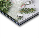 Christmas festive decoration in the form of a Christmas tree with silver toys Acrylic print