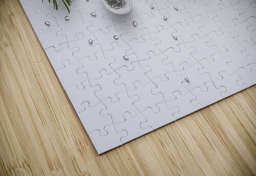 Christmas festive decoration in the form of a Christmas tree with silver toys Sergiu Gutium puzzle