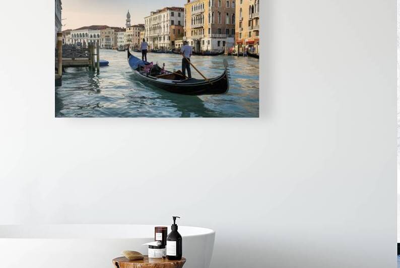 Gondola on the Grand Canal in Venice Italy by Sergiu Gutium