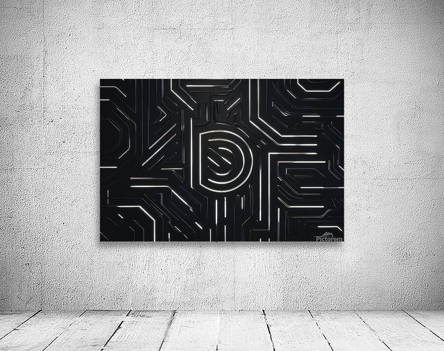Black background with 3d shape Wall Preview
